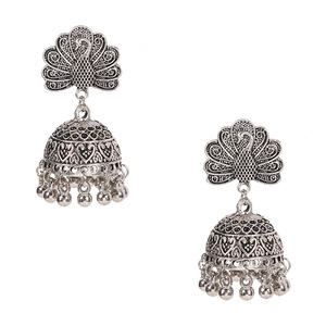 Boucles d'oreilles pendantes paon vintage bohème, plaqué or antique, bijoux de fête pour femme, en alliage, tendance - Product Image 5