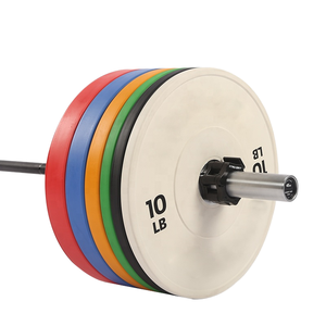Tăng tập thể dục chất lượng cao 320 lbs Barbell Set mạ crôm Vòng phòng tập thể dục tạ cạnh tranh sắt cao su màu bội thu tấm - Product Image 4