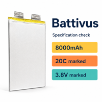 Batterie LiPo BATTIVUS 3.8V 8000mAh 20C haute tension 160A pour drone FPV RC UAV, vente en gros Europe Russie OEM