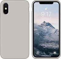 Étui de téléphone pour iPhone 10 Pro Max, imperméable, antichoc, couleur unie, simple, en silicone liquide, ultra fin, coque souple