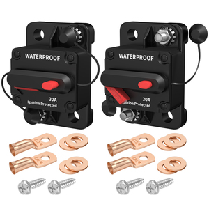 1pc Disjoncteur miniature étanche 12V-24V DC 30 Ampères pour protection de l'alimentation des caissons de basses automobiles, des systèmes marins, de camping-cars, de bateaux et solaires - Product Image 1