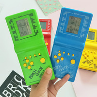 Mini console de jeu portable classique bon marché, console de jeu russe avec 23 jeux de construction de briques rétro intégrés