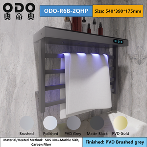 <span class=keywords><strong>Toallero</strong></span> Eléctrico de Acero Inoxidable 304 con Acabado Cepillado Color Gris Metálico, Calentador de Toallas con Difusor de Aroma, Luz UV y Purificación de Iones Negativos - Product Image 2