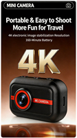 Caméra d'action sportive professionnelle 4K étanche avec WiFi et fixation magnétique pour casque de vélo et de ski, mini DV