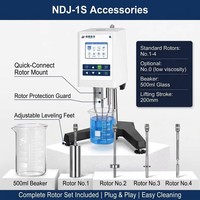 Viscosímetro Digital Rotacional Jingfei NDJ-1S 1-1x10^5mpa.S para Cosméticos, Productos Químicos y Laboratorio