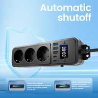 Multiprise USB compacte certifiée CE, 5 pieds, portable, avec ports USB Type-C et protection contre les surcharges, idéale pour la maison et le bureau