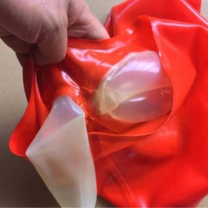 Biancheria Intima Sexy in Latex, Slip Sexy, Shorts Rossi Gonfiabili con Apertura Anale - Product Image 2