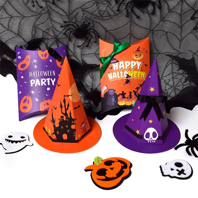 Saints' Day Paper Boxes For Candies Cute Funny Hat Gift Box For Birthday Festival Party Favors Decoration Boxes Happy Halloween