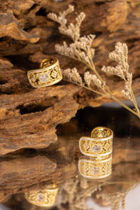 ต่างหูแบบห่วง Anmiya สไตล์วินเทจ ชุบเงิน ผลิตจากโลหะผสมทองแดงคุณภาพสูง ดีไซน์โบฮีเมียนหรูหราสำหรับผู้หญิง รับประกัน 2 ปี - Product Image 4