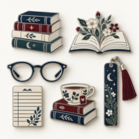Broches personnalisées en émail pour lecteurs, bibliothèques, écoles, événements, cadeaux, clubs et collectionneurs