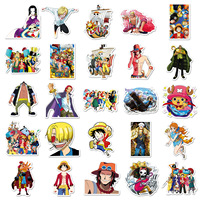 50 autocollants amusants et imperméables One Piece Fruits du Diable Anime Bridge Color