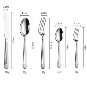 Juego de Cubiertos de Acero Inoxidable 304 de Lujo al por Mayor, Estilo Columna Romana, Pulido Espejo, <span class=keywords><strong>Tenedores</strong></span> y Cucharas, para <span class=keywords><strong>Restaurante</strong></span> y Hotel - Product Image 5