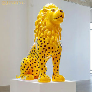 Sculptures de léopard en fibre de verre sur mesure pour l'extérieur <span class=keywords><strong>Animaux</strong></span> <span class=keywords><strong>sauvages</strong></span> Ornements de paysage sur le thème de la forêt pour l'artisanat en résine de paysage - Product Image 3