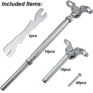 <span class=keywords><strong>Kit</strong></span> de garde-corps en câble 1/8\" avec tendeur à cliquet en acier inoxydable T316 pour poteau en <span class=keywords><strong>bois</strong></span> - Product Image 3