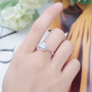 Anillo Halo para Mujer MS-600, Joyería de Moda en Oro Vermeil, Plata 925, Moissanita Corte Ovalado DEF - Product Image 5