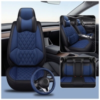 Accessoires de protection intérieure de voiture haut de gamme, style business luxueux, ensemble complet de housses de siège de voiture universelles en cuir Nappa, 10 pièces