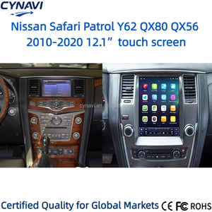 หน้าจอปรับแต่งได้ขนาด 12.1 นิ้ว สำหรับเครื่องนำทาง GPS แนวตั้งระบบ Android 14 DSP Wireless CarPlay <span class=keywords><strong>Safari</strong></span> Patrol Y62 QX80 QX56 ปี 2010-2020 - Product Image 3