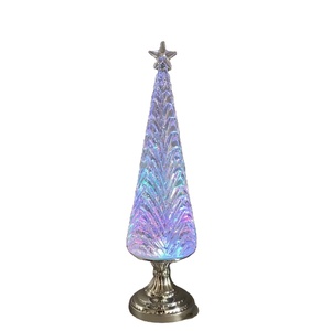 41cm COLORFUL <b>LIGHT</b> XMAS <b>TREE</b> WITH SLIVER BASE WATER GLOBE DECOR - Product Image 1