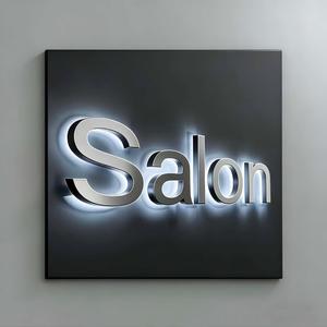 Indoor <b>Wall</b> Decoration 3D Acrylic LED Backlit <b>Logo</b> Signage with 2700K Warm White Light Easy Installation - Product Image 3