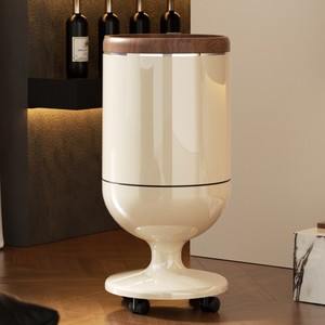 Smart Waste <b>Bin</b> Round Large Capacity Kitchen Living Room Portable With Wheels - Product Image 3