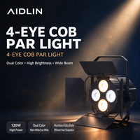 Mini projecteur PAR COB 4 yeux haute luminosité, boîtier en aluminium, dissipation thermique efficace, 4*30W, éclairage de scène pour mariage