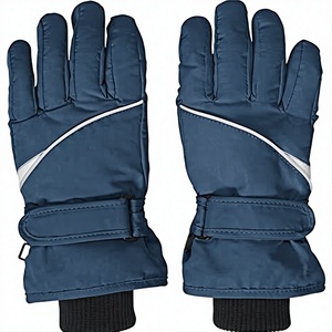Unisex Winter Ski Gloves Full Finger Polyester Thermal Insulated Hook And Loop Closure Blue - Product Image 3