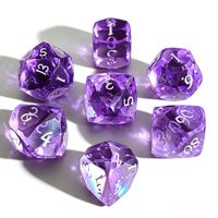 Jeu de dés en résine 7 pièces pour jeu de rôle de table Dungeons & Dragons, comprenant des dés polyédriques D20 D6 à coins arrondis pour adultes