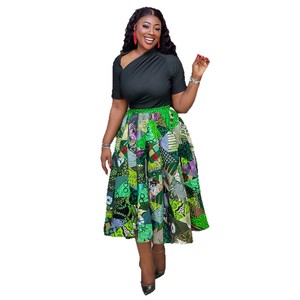 Conjunto de Dos Piezas Elegante y Moderno con Top Asimétrico Africano y Falda Estampada, Estilo Europeo y Americano, Primavera 2026 - Product Image 5