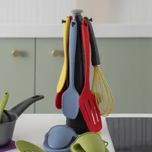 Nieuwe Mode Nonstick Turner Food Grade Cooking Sleuf Spatel Keuken Gebruiksvoorwerp Siliconen Turner Rode Siliconen Lepel