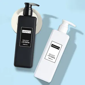 PET White black 200ml 300ml 500ml Shampoo Hand sanitizer Square Big Plastic Bottle Container with Lotion Pump Dispenser