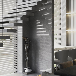 Azulejos de Porcelana Gris Pulido con Aspecto de Mármol, 800x800mm, Acabado Brillante de Lujo, para Pisos de Hoteles y Villas, Azulejos para Sala de Estar - Product Image 1