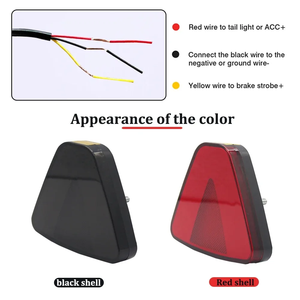 Lampu belakang segitiga LED tahan air 12V, lampu strobo Bumper belakang untuk mobil truk pickup sepeda motor - Product Image 2