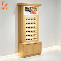 Meuble de Luxe Moderne en Bois avec LED pour Lunettes, Ensemble de Mobilier pour Opticien, Présentoir Mural pour Lunettes de Soleil