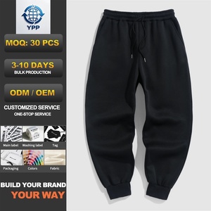 <span class=keywords><strong>Pantaloni</strong></span> Jogger <span class=keywords><strong>Neri</strong></span> Larghi da Uomo all'Ingrosso, Personalizzabili OEM ODM, <span class=keywords><strong>con</strong></span> <span class=keywords><strong>Elastico</strong></span> in Vita, Coulisse e Polsini a Costine, Vestibilità Ampia, Nuovi - Product Image 1