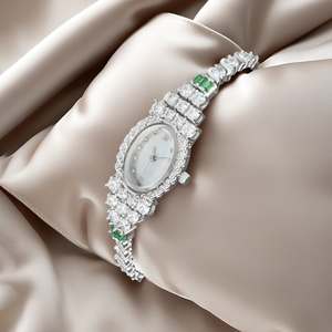 Reloj de Diamantes Ovalado con Logotipo Personalizado para Mujer - Reloj de Pulsera de Lujo para Dama - Product Image 6