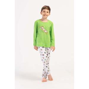 Conjunto de Pijama de Manga Larga para Niños con Cuello y Bolsillos, Diseño de Personajes Invernales, Envío Inmediato, Tela Sedosa para Niños Pequeños, Tallas Casuales - Product Image 4