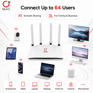 เราเตอร์ OLAX AX1800 4G WiFi 6 ความเร็ว 1800Mbps แบบดูอัลแบนด์ ไร้สาย CPE พร้อมช่องใส่ซิมการ์ด ปลดล็อคแล้ว รองรับผู้ใช้ 64 คน เสาอากาศ 4 ต้น รองรับ OEM โลโก้สั่งทำได้ - Product Image 2