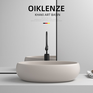Lavabo ovalado de cerámica para encimera, sin orificios, fácil de limpiar, para baño - Product Image 2