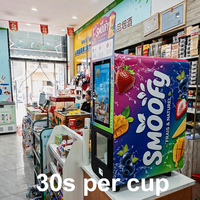 Máquina Expendedora Comercial de Smoothies de Acero Inoxidable con Pantalla Táctil de 15.6'', Monitoreo Remoto, Autolimpieza Automática y Vapor Congelado