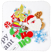 Patchs thermocollants en maille brodée écologiques pour vêtements, motifs de Noël : pingouin de dessin animé, ours polaire, bonhomme de neige, polyester