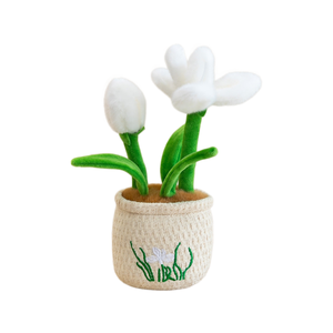 Pianta in Vaso di Peluche a Forma di Fiore di Iris Rosa, Morbida Decorazione Floreale Kawaii per la Casa, Regalo per Lei - Product Image 3