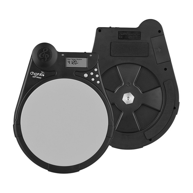 Cherub DP-950 Mute Drum Tutor Portable Digital Drum Practice Pad with 9 Preset Drum Styles 4 Training Modes Metronome Function