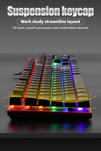 DIVPARD-Teclado mecánico con cable RBG, Teclado mecánico con cable para deportes electrónicos, eje rojo y verde, <span class=keywords><strong>104</strong></span> teclas - Product Image 4