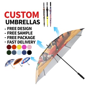 Custom Logo Straight Style Beach <b>Umbrella</b> with Auto Open Button & <b>Windproof</b>-for Travel & Outdoor Sun Protection - Product Image 3