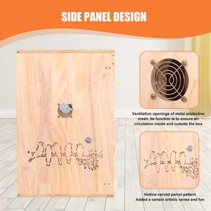 Ahşap Papağan Kafesi, LED Işıklı, Çok Katlı Kuş Yaşam Alanı, Oyuncaklar ve Çıkarılabilir Tepsi ile Küçük Kuşlar İçin - Product Image 3