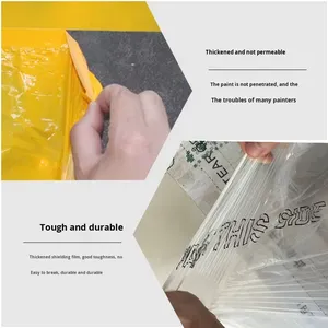 Pellicola per mascheramento per <span class=keywords><strong>vernice</strong></span> <span class=keywords><strong>Spray</strong></span> per auto alimentare PE Non Peeling aderente statico per ristrutturazione di <span class=keywords><strong>vernice</strong></span> per auto intera protezione antipolvere - Product Image 2