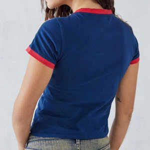 Maglietta da Baseball con stampa bianca con Slogan personalizzato t-shirt corta Sexy da donna aderente in morbido cotone Spandex da bambina estiva - Product Image 5