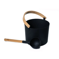 Ember Sauna Aluminium 5L Warna Hitam dengan Jendela Transom dan Panel Kontrol Komputer untuk Ruang Sauna Kering