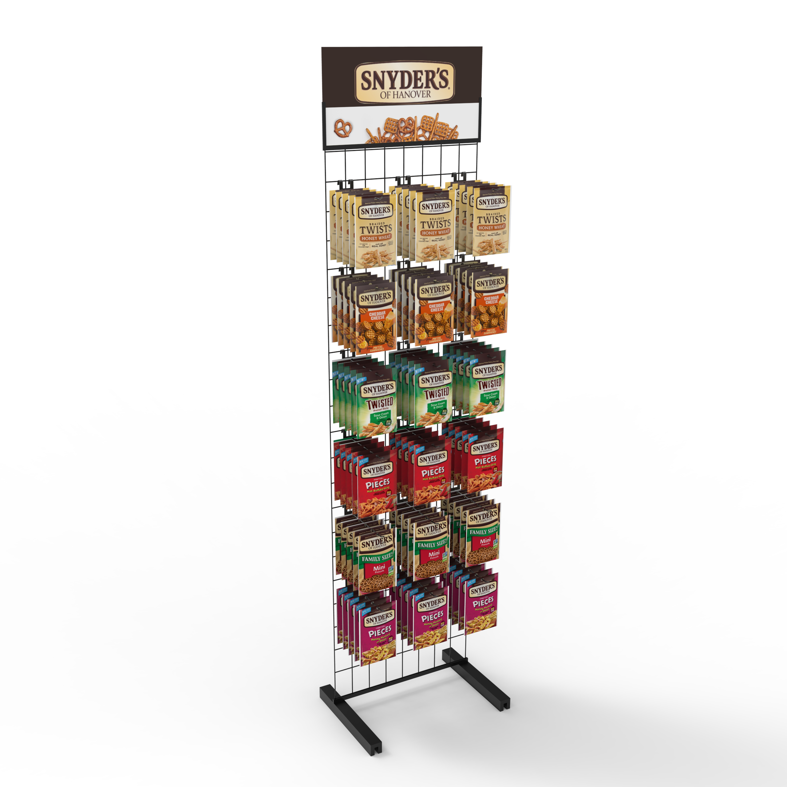 Customizable Single-Sided Metal Wire Mesh Display Rack for Snack Floor Stands in Supermarkets Retail Stores Exhibitions Shops — view 2