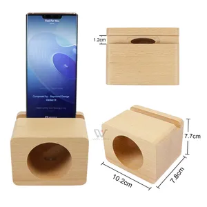 Haut-parleur acoustique en bois de bambou naturel pour téléphone portable, amplificateur de son